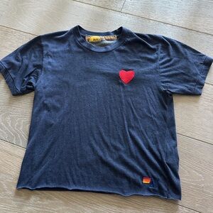 Aviator Nation Charcoal Tee with Red Heart